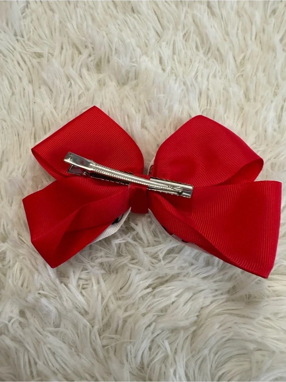 Red Snoopy Kids Hair Bow clip with Cute Charm